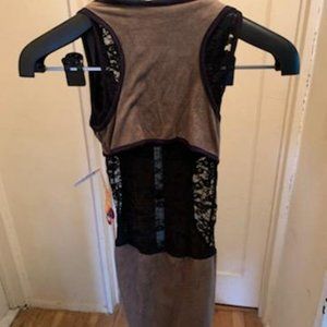 Sexy lace and Faux suede  mini